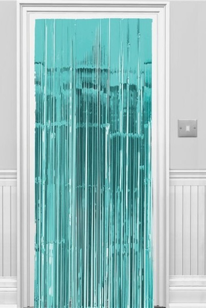 Turquoise tinsel curtain Vernanda 2.4m