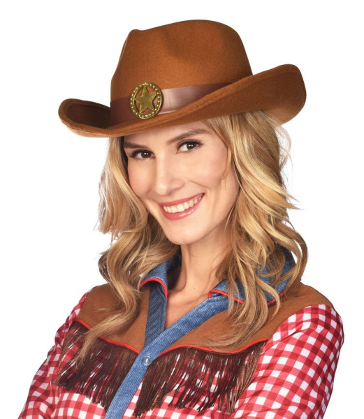 Brauner Sheriff Hut für Damen
