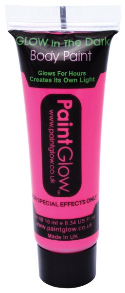 Neonowa farba do twarzy i ciała różowa z efektem blasku UV 10ml