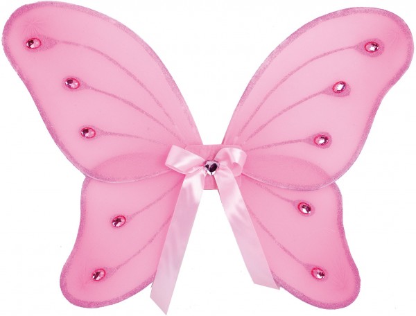 Glitter sommerfugl pink