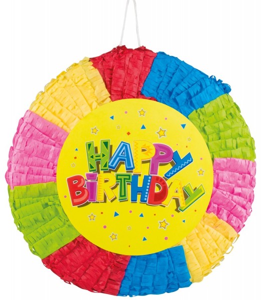 Kleurrijke Happy Birthday Pinata 40 x 40 cm 2