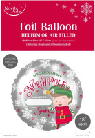 Personalized North Pole Post Foil Balloon 45cm