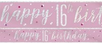 16. fødselsdag glitter banner 2,7m