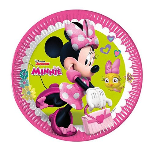 8 Minnie Mouse papirplader 23 cm