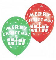 6 Christmas Greetings Luftballons 27,5cm