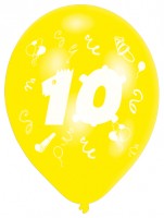 Vorschau: 10er Set bunte Zahl 10 Luftballons