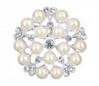 Widok: 2 ozdobne perłowe broszki 25 mm