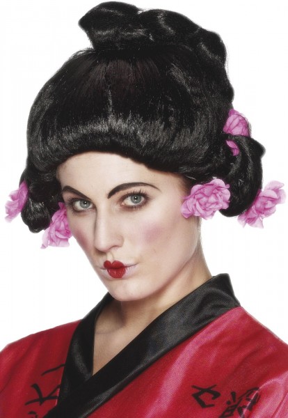 Nia geisha parrucca con fiori