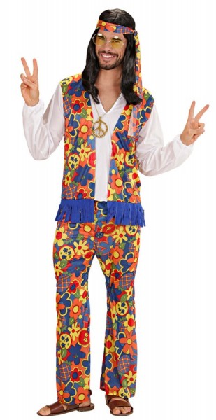 Farbenfrohes Lennon Hippie Kostüm 2