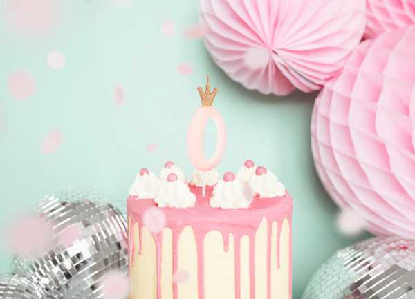 Urodzinowa świeczka na tort Queen numer 0 9,5 cm