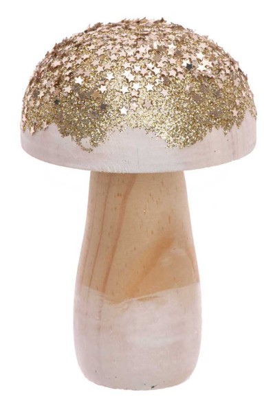 Figurine de décoration champignon d'hiver 6 x 9cm