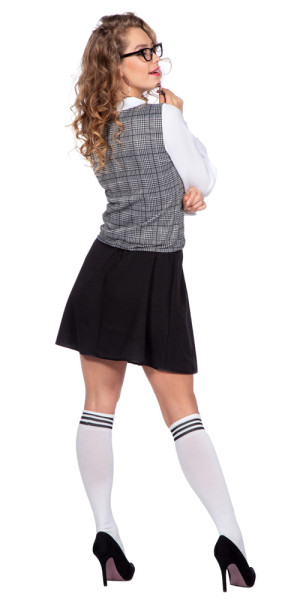 Schul Uniform Kostüm für Damen grau kariert 3