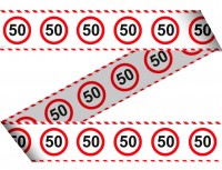 Traffic sign 50 barrier tape 15m