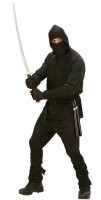 Svart ninja fighter herrdräkt