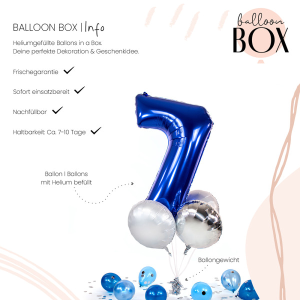 Ballongruß in der Box 5er Set Blau 7 3
