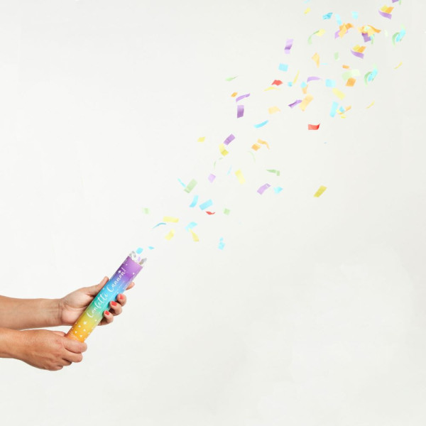 Canon à confettis guirlandes colorées 24cm