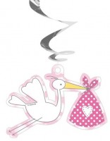 Preview: 3 baby stork spiral hangers 110cm