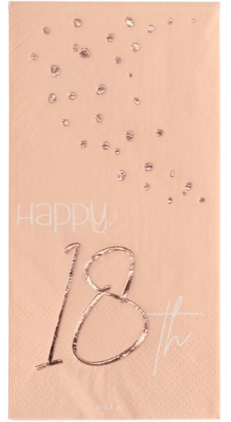 10 servilletas Happy 18th Elegant blush