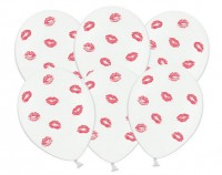 Oversigt: 6 røde kys balloner 30 cm