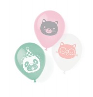 6 Happy Animals Luftballons 23cm