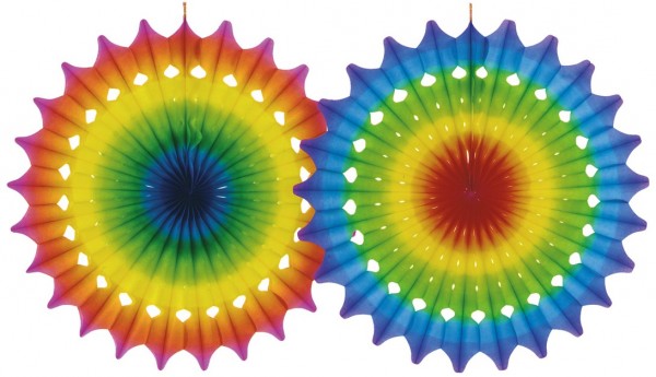 Éventail de fête multicolore 50cm