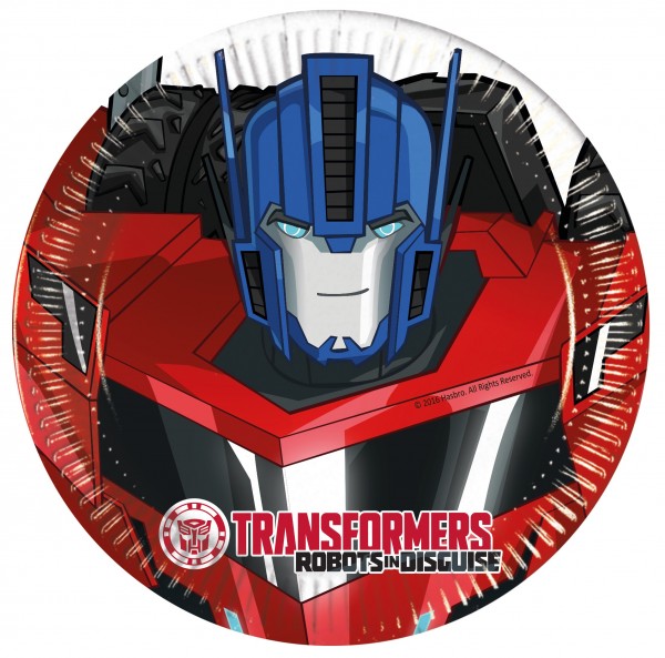 8 Transformers Power Up paper plates 20cm