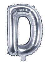 Foil balloon D silver 35cm