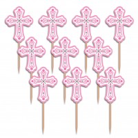 36 Holy Communion Party Skewers Pink