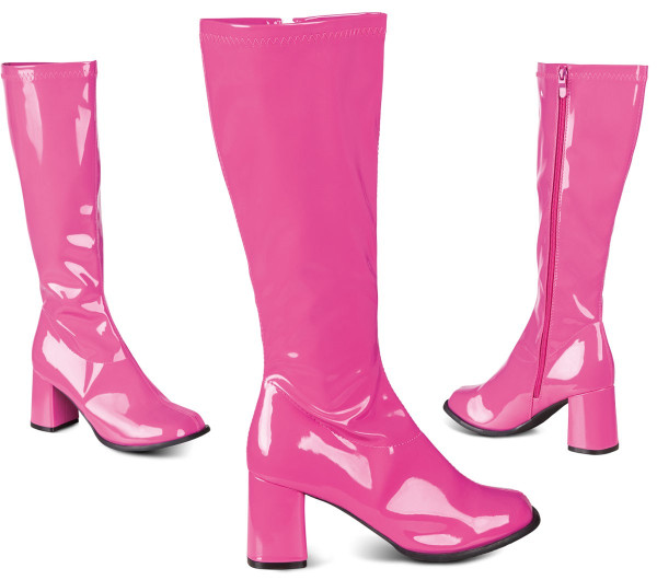 Lakierowane buty w kolorze różowym z lat 70