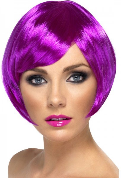 Purple bob wig with bangs