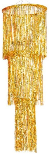 Gouden kroonluchter met franjes 40cm x 1.3m