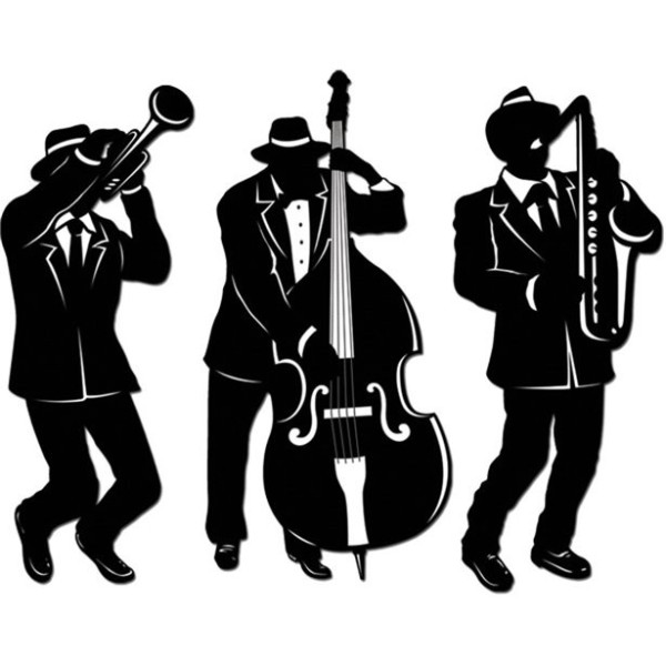 20er Jahre Jazz Band Raumdeko 3-teilig