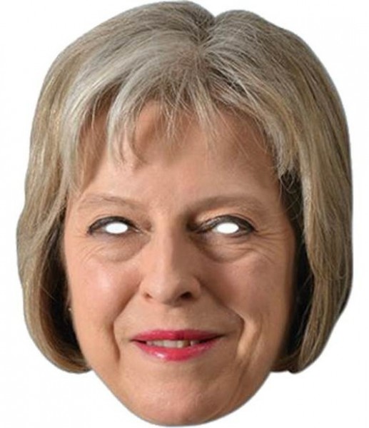 Máscara de cartón Theresa May 26,6 x 22,2 cm