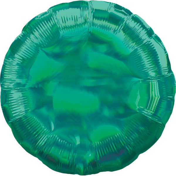 Holografisk folieballong smaragdgrön 45cm