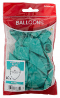 Sæt med 10 luftballoner lyseblå perlemor 27,5 cm