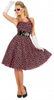 Preview: Polka dots dress pink black costume for women