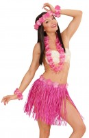 Preview: Pink Hawaii hula girl costume set for women