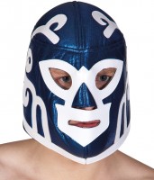 Vista previa: Máscara de lucha azul y blanca Blueman