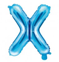 Aperçu: Ballon aluminium X bleu azur 35cm