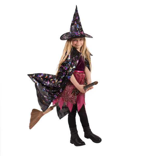Cape de sorcière avec chapeau pour enfants