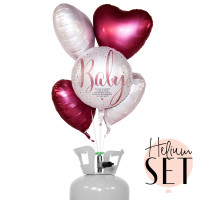 Vorschau: Little Cute Baby Girl Ballonbouquet-Set mit Heliumbehälter