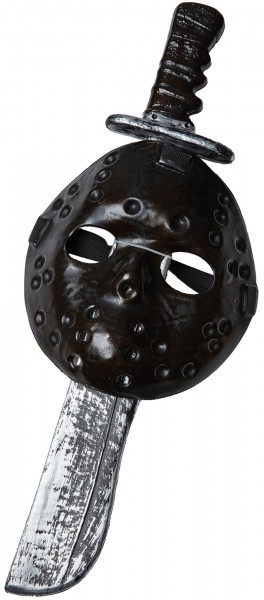 Horror mask with machete