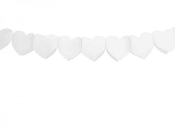 Guirlande Dabbing en forme de coeur blanc 11cm x 3m 3