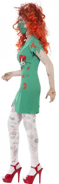Disfraz de halloween no-muerto enfermera verde 3