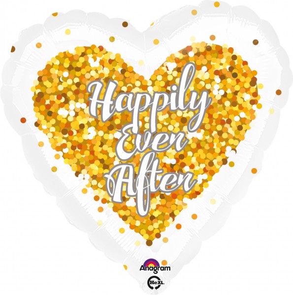 Herzballon Happily ever after 43cm