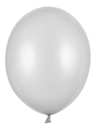 100 metalowych balonów Partystar srebrny 12 cm