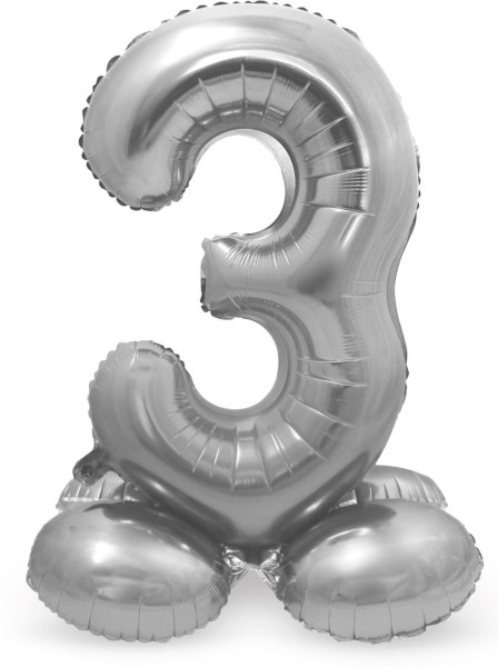 Number 3 balloon silver 72cm