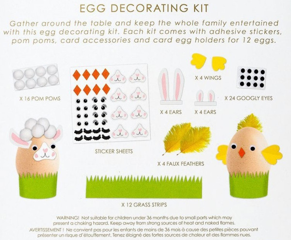 Set di decorazioni per uova di Pasqua Buona Pasqua 3