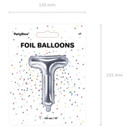 Oversigt: Folieballon T sølv 35cm
