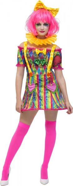 Buntes Freaky Clownin Kostüm